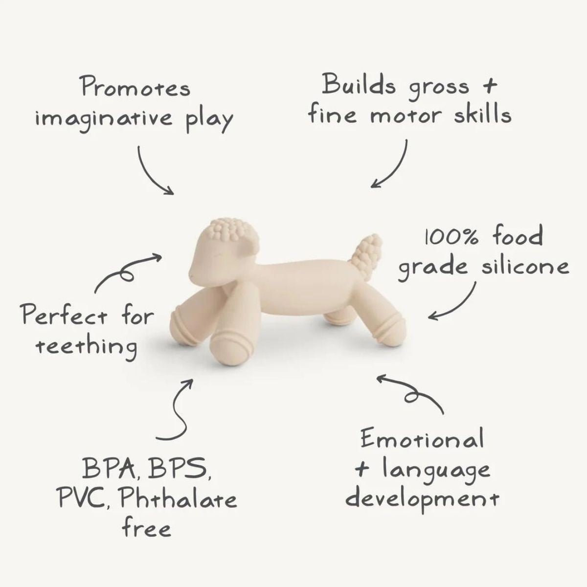 Mushie bijtspeeltje lamb 3 md+