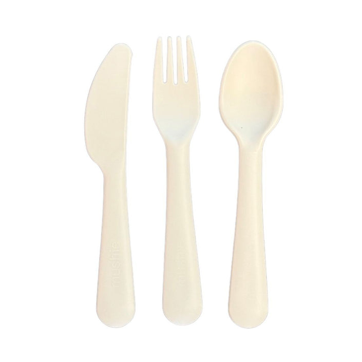 Mushie bestekset ivory 3-delig