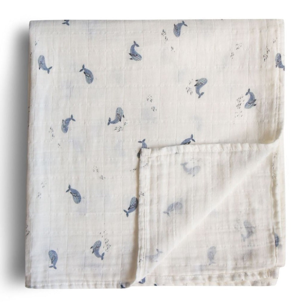Mushie hydrofiele doek whales 120 x 120