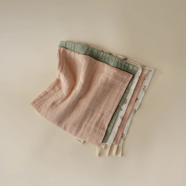 Mushie hydrofiele washandjes pink flowers