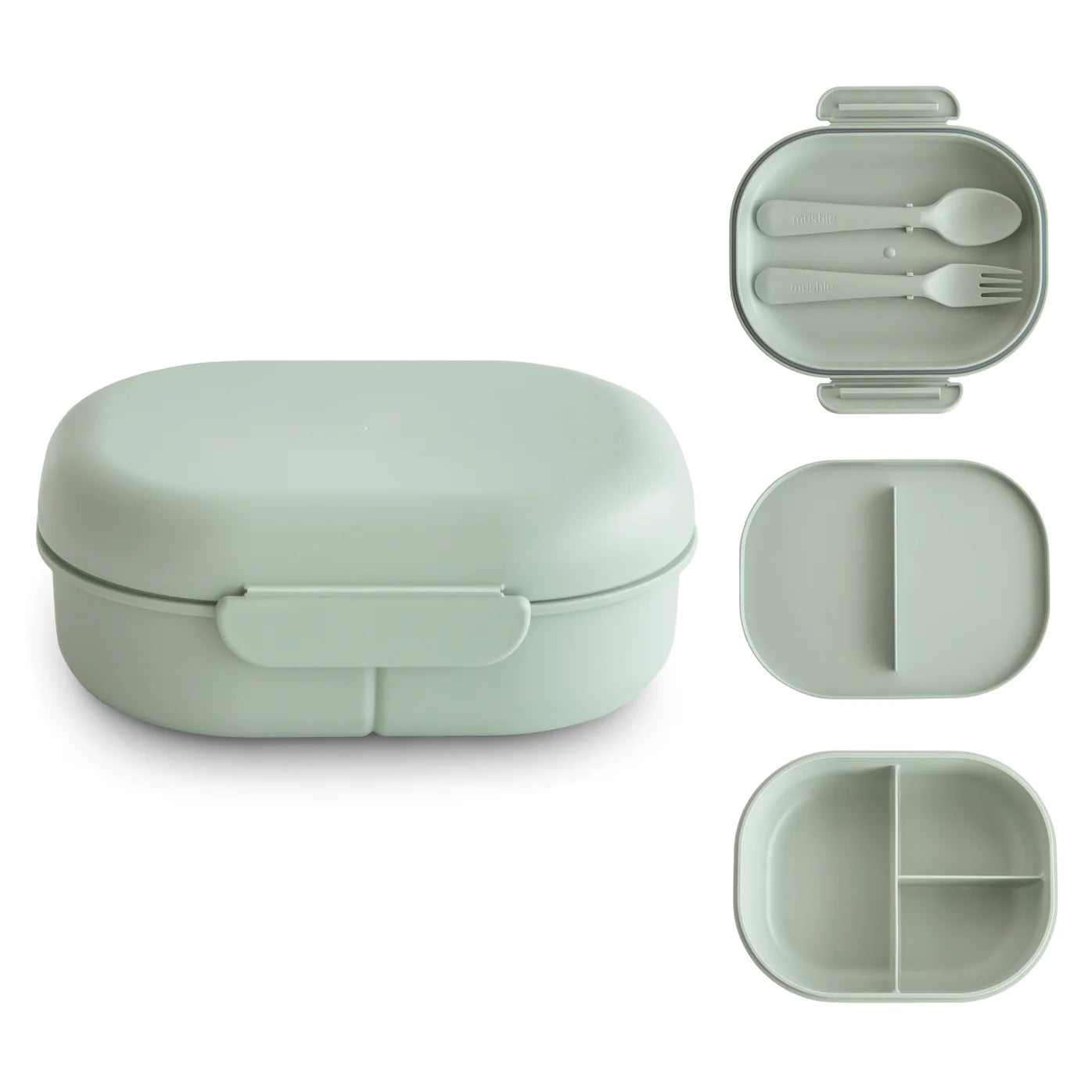 Mushie lunchbox sage