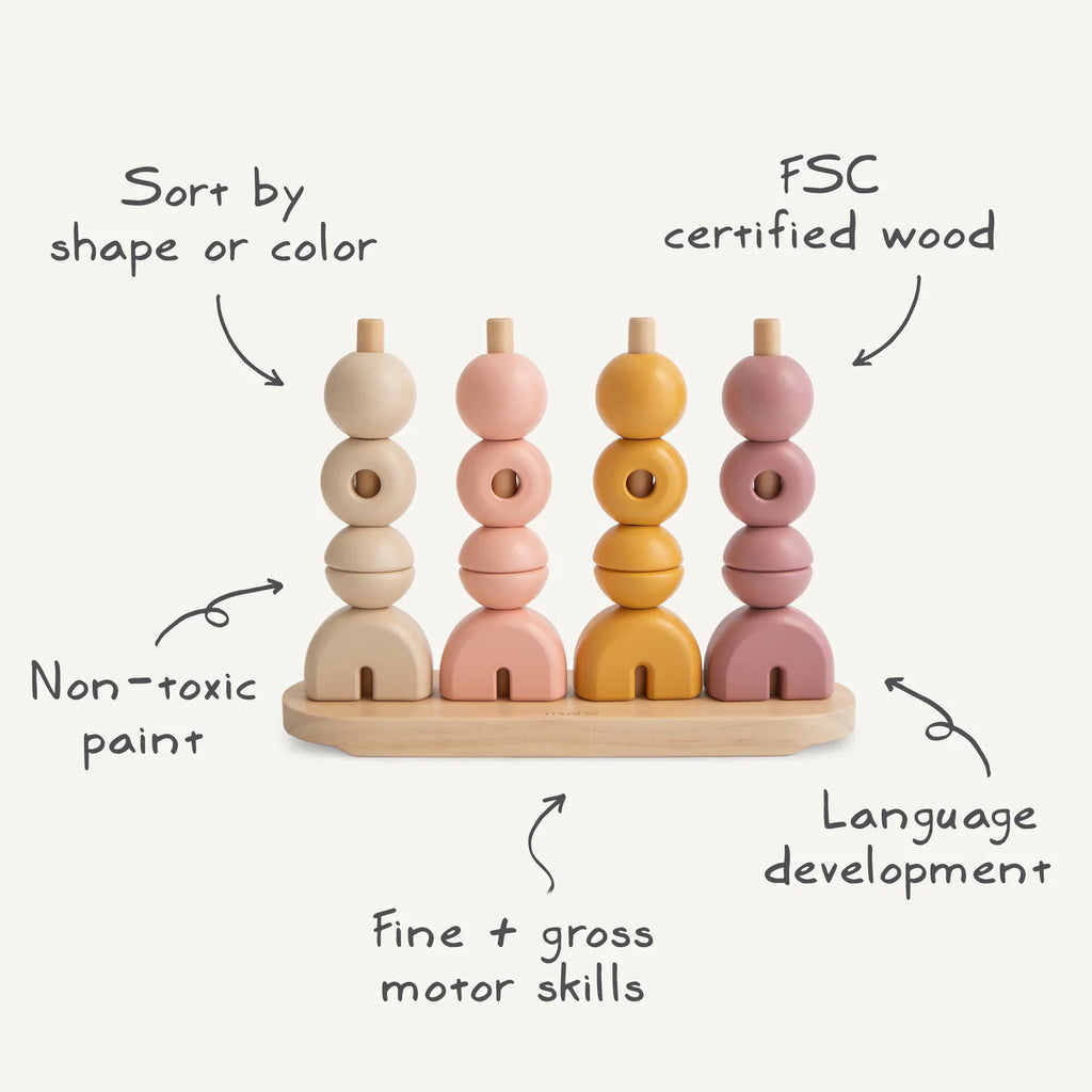 Mushie multi shape stacker original 3 jr+ FSC hout
