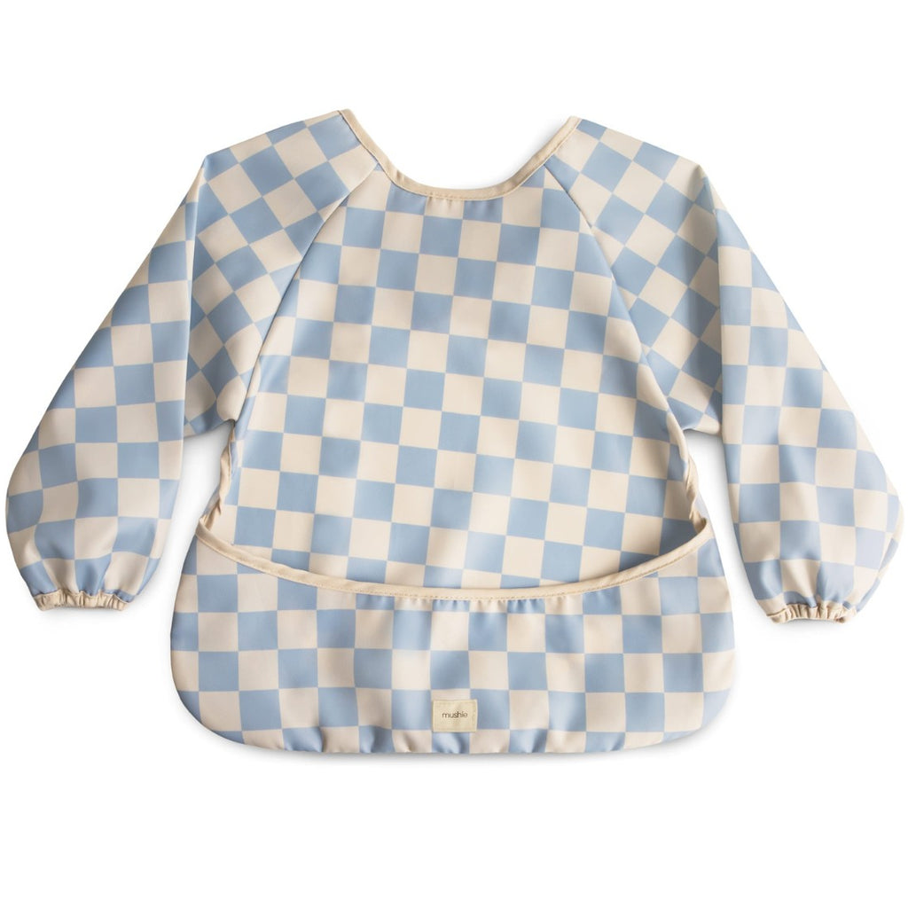 Mushie slab lange mouw check blue