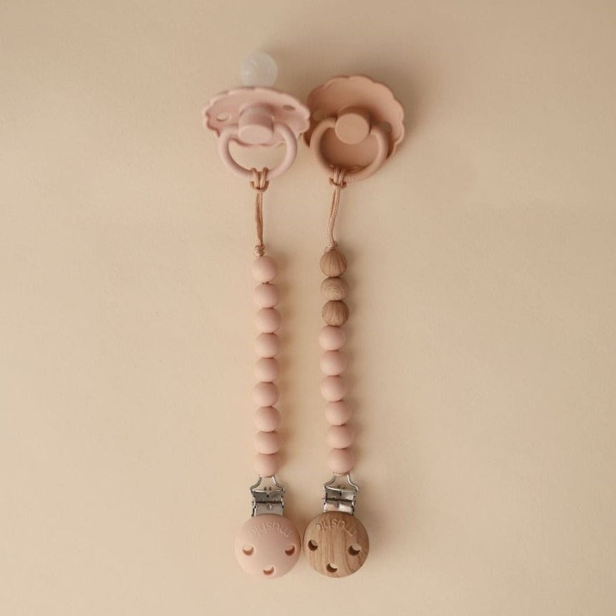 Mushie speenkoord Eva blush wood kopen