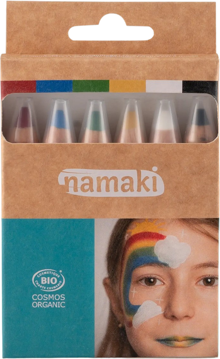 Namaki schminkpotloden rainbow 6 kleuren 3 jr+