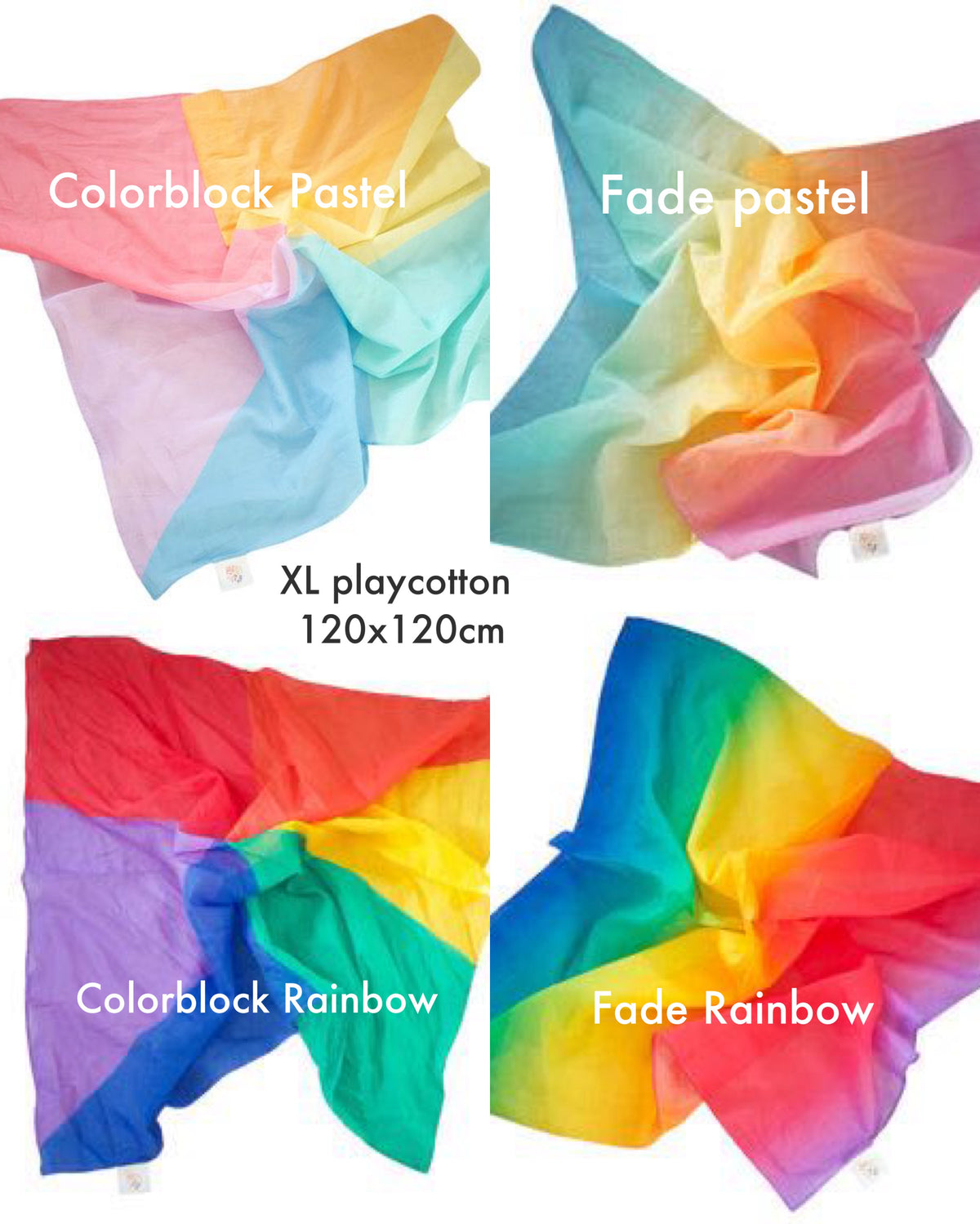 Pit and Play speeldoek pastel colorblock XXL 120 x 120 cm 6156710726755