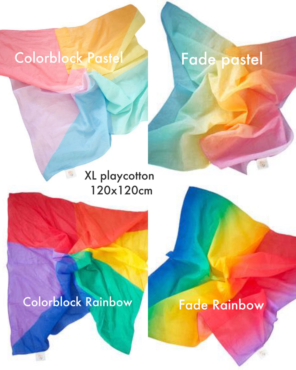 Pit and Play speeldoek rainbow fade large 75 x 75 cm kopen