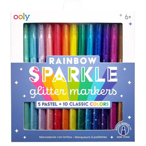 OOLY rainbow sparkle glitter markers 15 stks 6 jr+