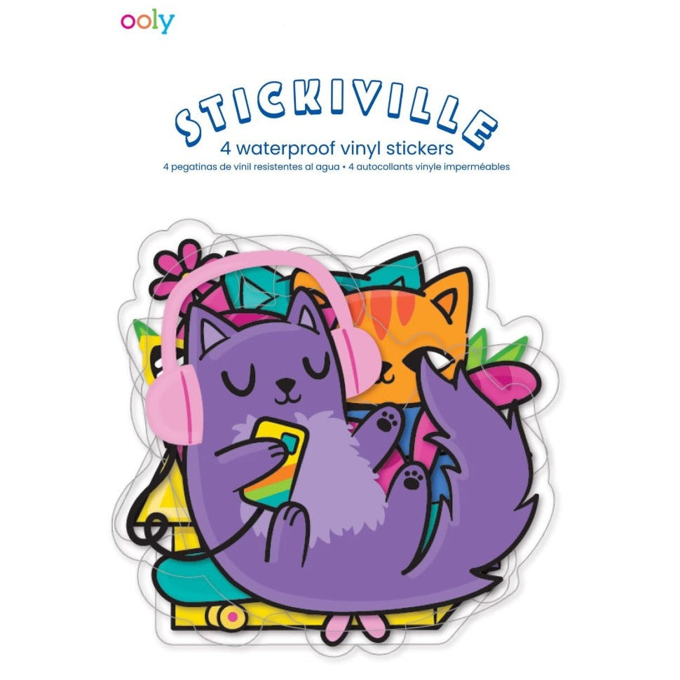 OOLY stickiville stickers Silly Kitties vinyl 4 stks 810104681254