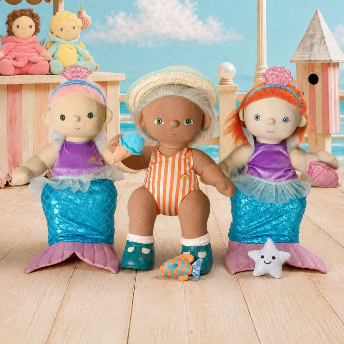 Olli Ella Dinkum Doll Boardwalk beach outfit set 3 jr+ 935351505792