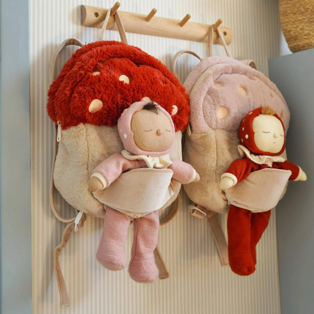 Olli Ella Hopalong Mushroom Backpack redOEKBAG-MBA-REOb