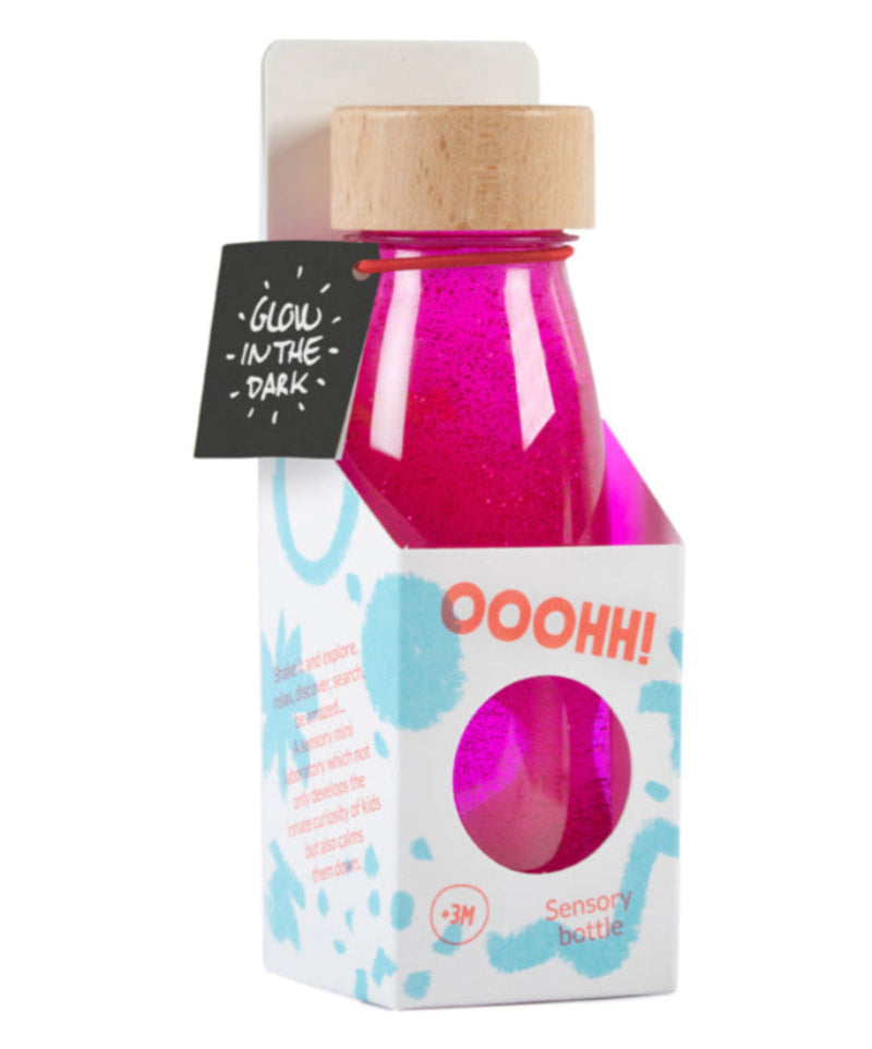 Petit Boum sensorische fles Float pink glow in the dark 3 mnd+