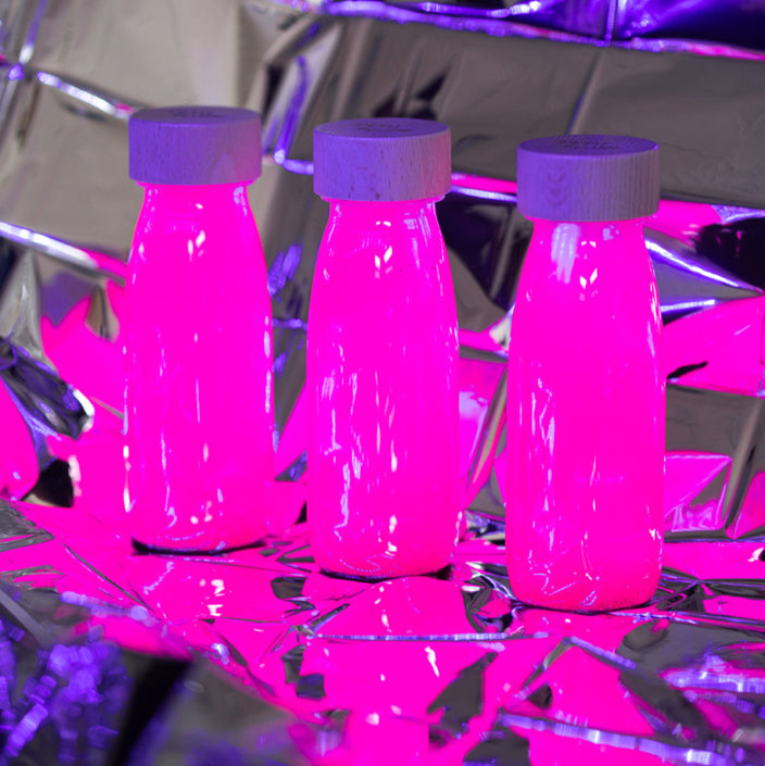 Petit Boum sensorische fles Float pink glow in the dark 3 mnd+PBFFLUOPd