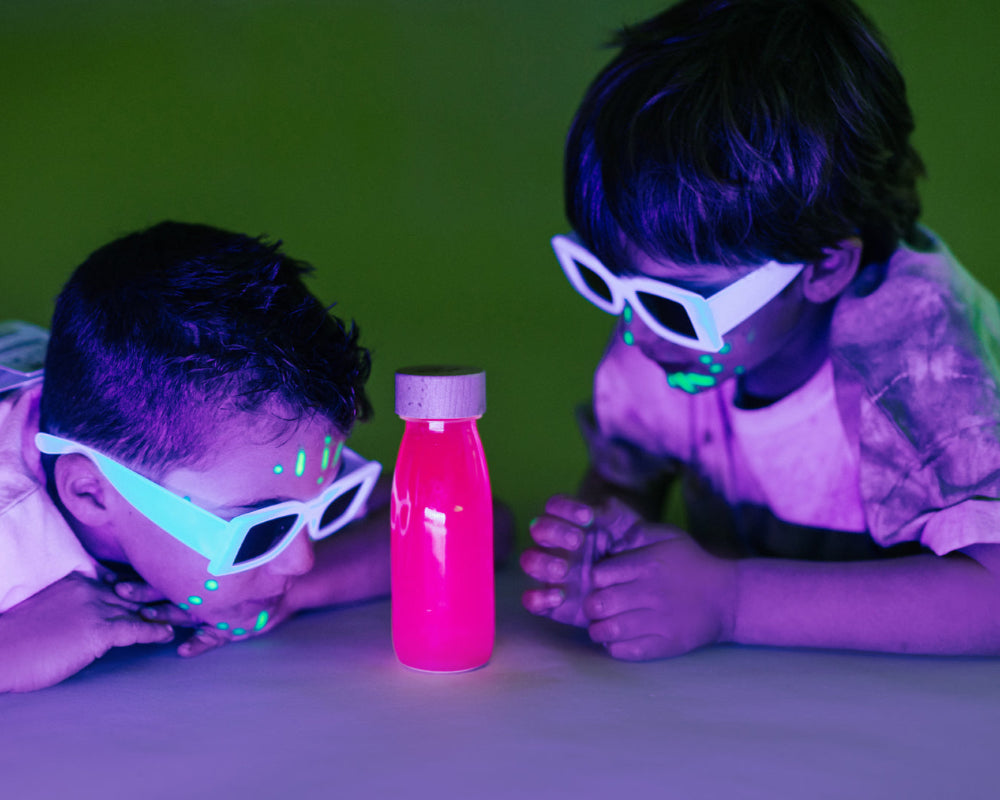 Petit Boum sensorische fles Float pink glow in the dark 3 mnd+