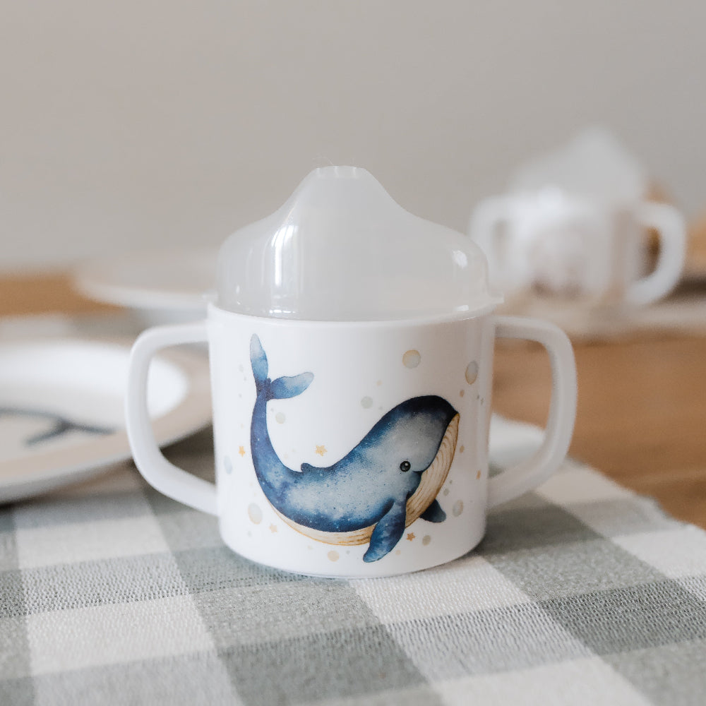 Petit Monkey melamine tuitbeker met oren WhaleMCB22-Rb