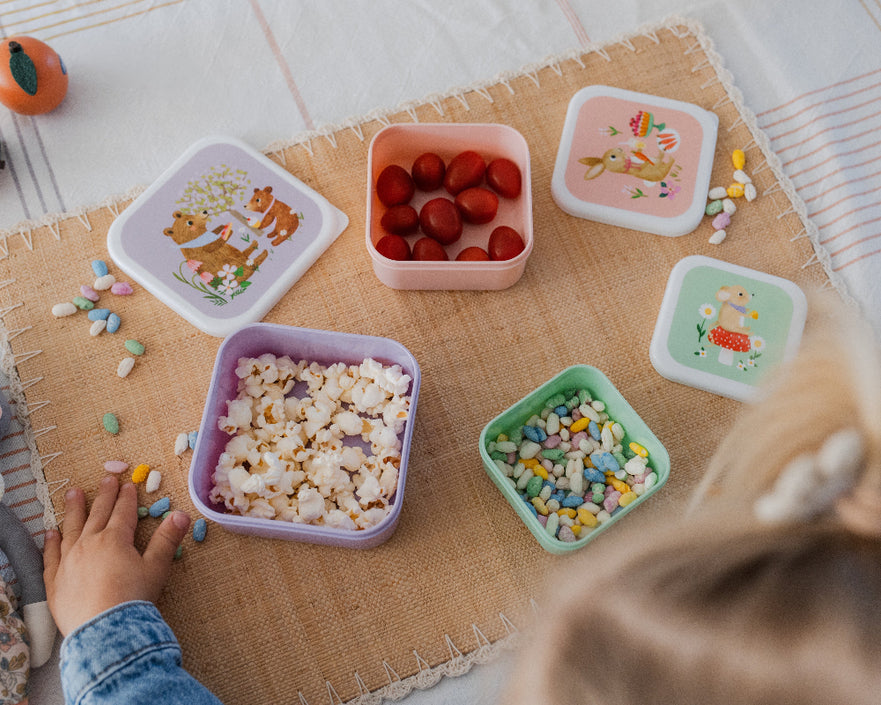 Petit Monkey snackbox set animals picnic 12 x 12 cmLB57-Rb