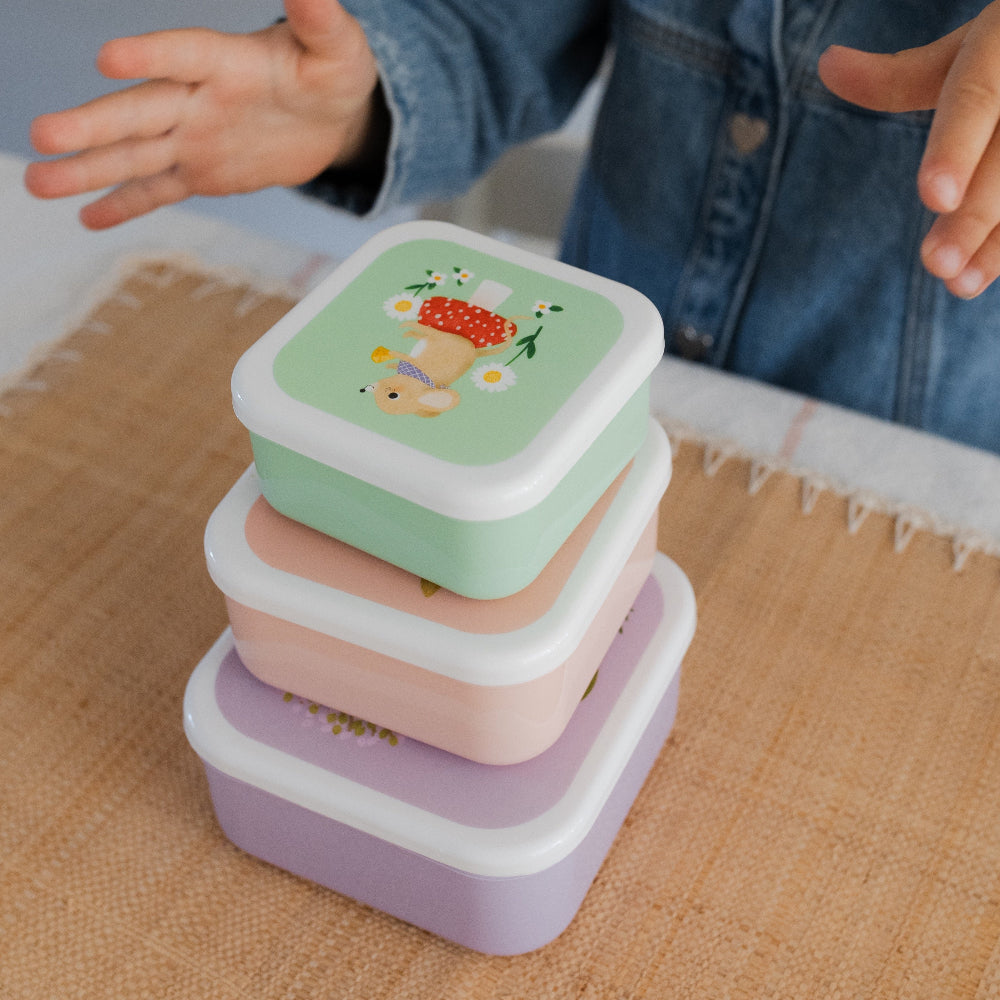 Petit Monkey snackbox set animals picnic 12 x 12 cm PP 