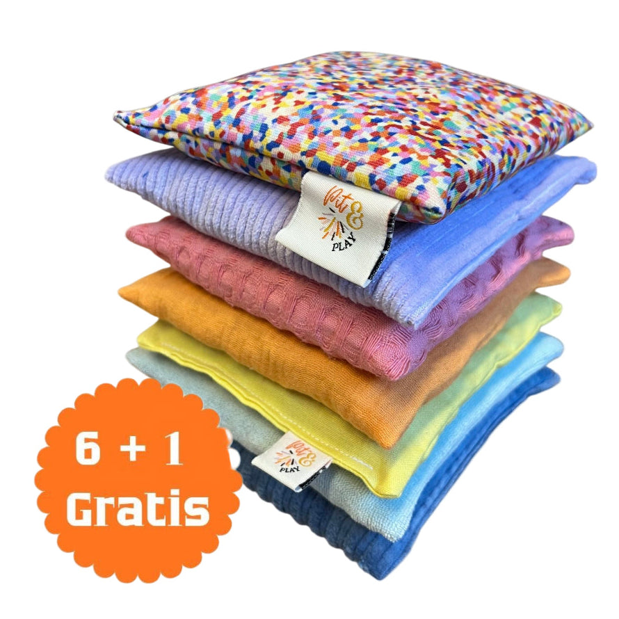 Pit and Play pittenzakjes Pastel set 6 + 1 superconfetti 6 mnd+ 6153910174103