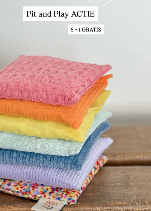 Pit and Play pittenzakjes Pastel set 6 + 1 superconfetti  A