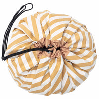Play & Go opbergzak en speelkleed stripes mustard