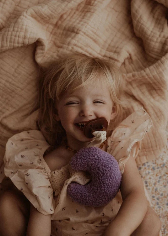 Dappermaentje speendoekje maan teddy purple 016teddylila