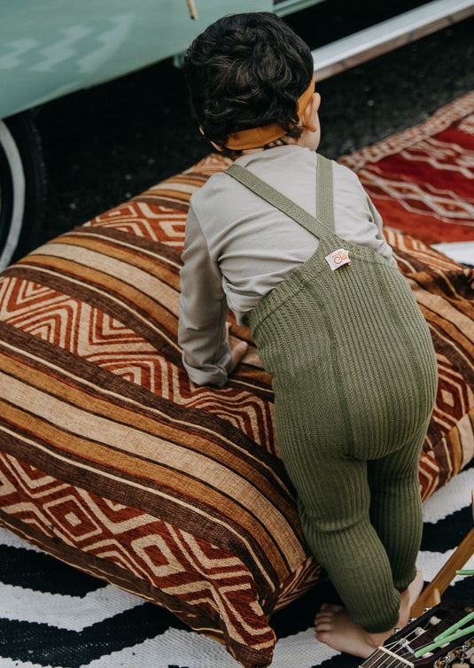 Silly Silas maillot hippy zonder voetjes katoen olive 2-3 jr