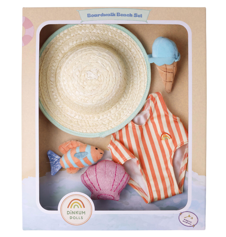 Olli Ella Dinkum Doll Boardwalk beach outfit set 3 jr+