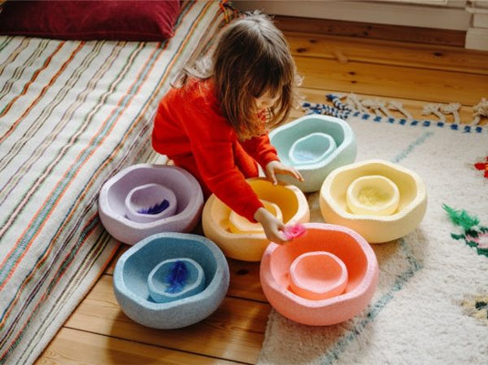 Stapelstein MINI regenboog pastel 6 stks