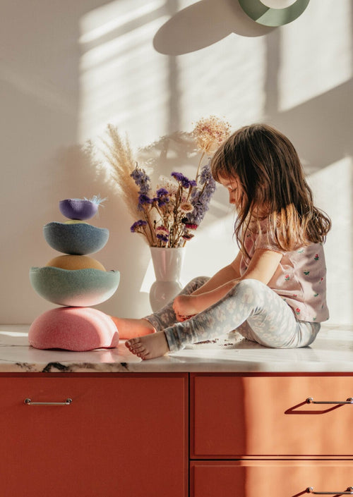 Stapelstein Inside regenboog pastel 6 stks