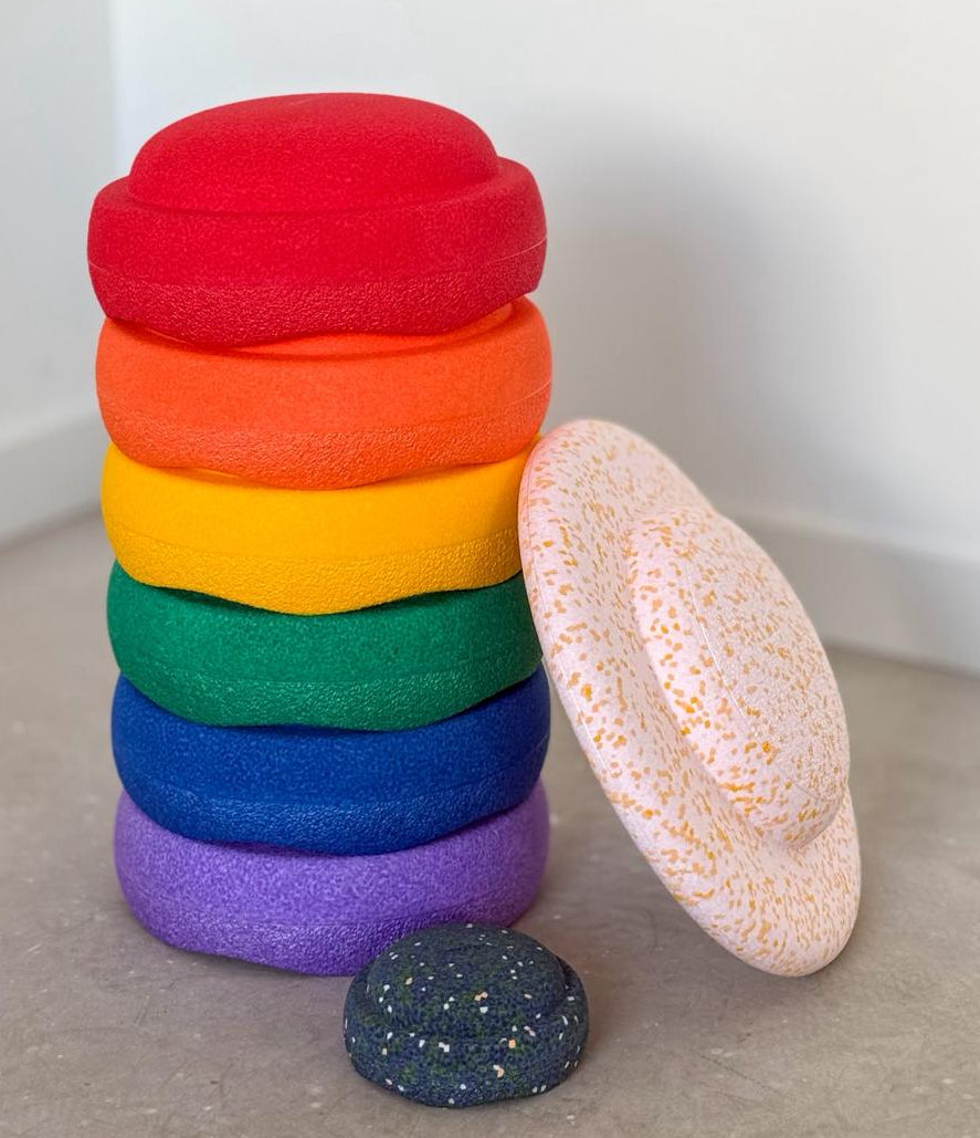 Stapelstein Water Lily special rainbow classic + balance board + gratis mini kopen