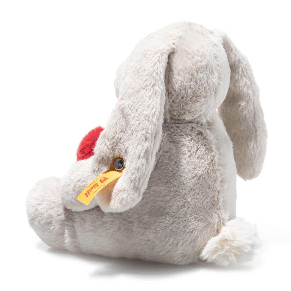 Steiff knuffel konijn Hoppie Love 16 cm licht grijs 081125