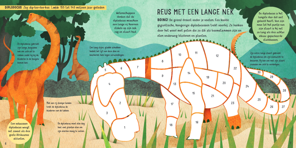 Stickers plakken op nummer Dino's 9789463549189