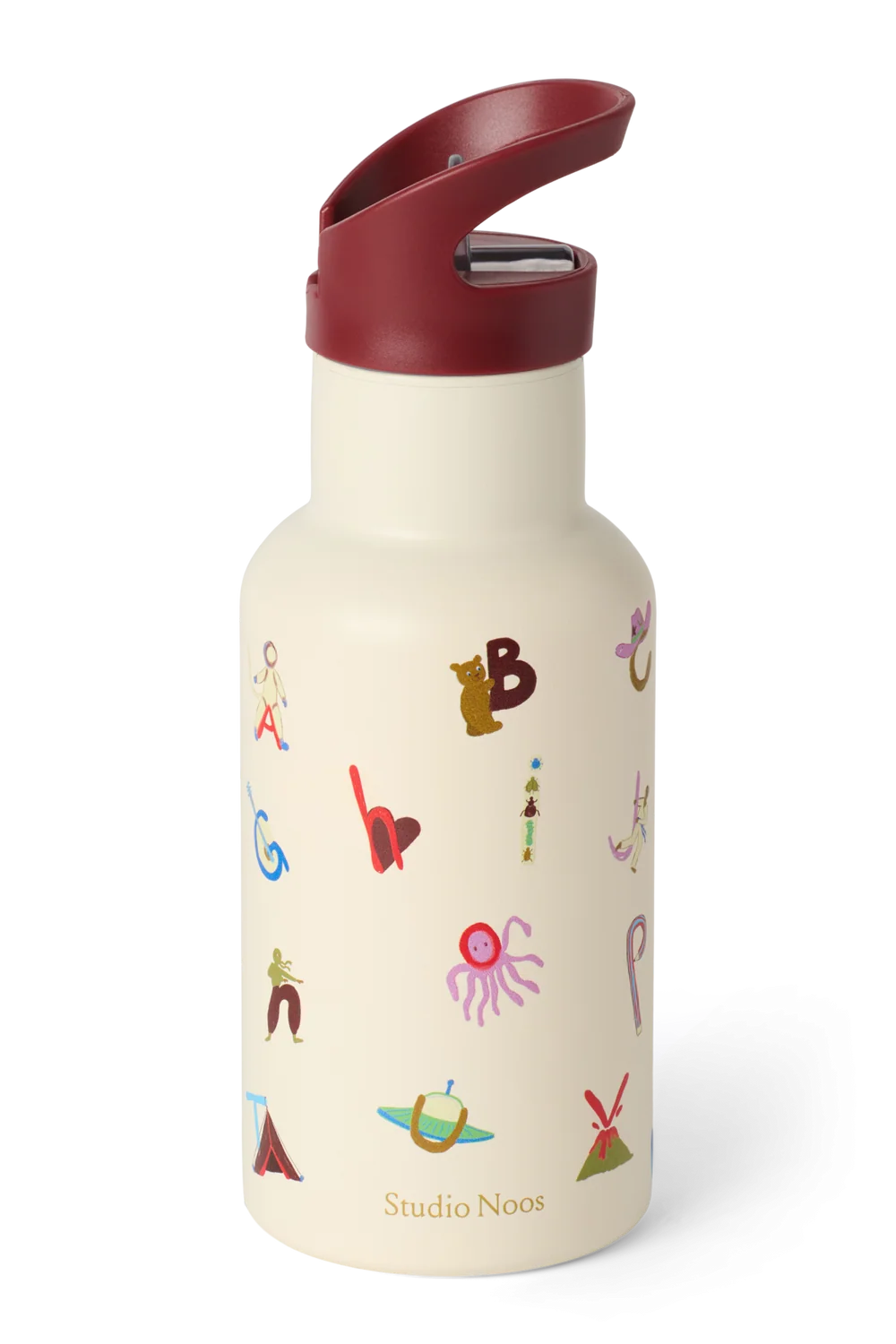 Studio Noos RVS drinkfles RVS 350 ml alphabet