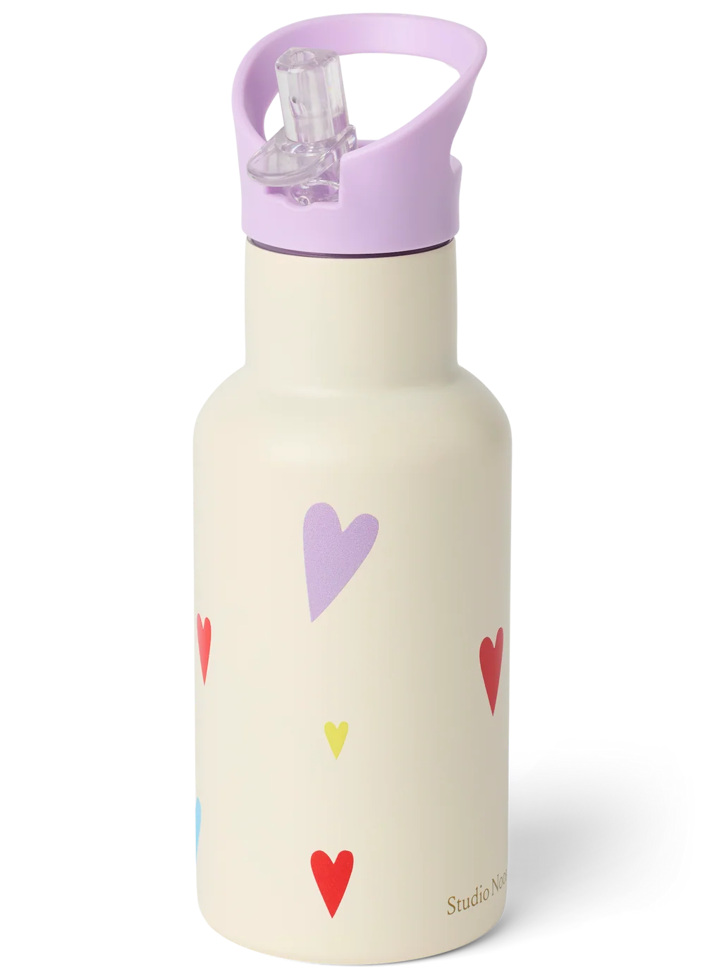Studio Noos RVS drinkfles RVS 350 ml white multicolor hearts 6153327152175