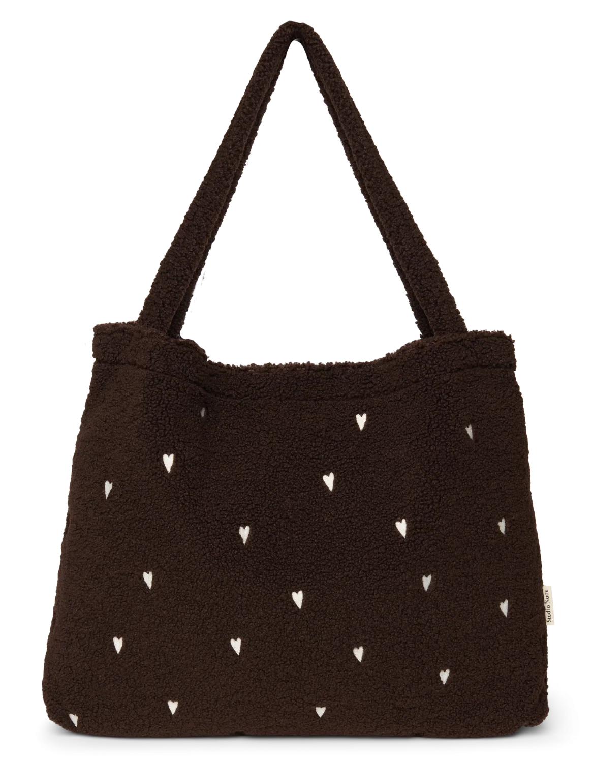 Studio Noos mom bag teddy chocolate brown hearts
