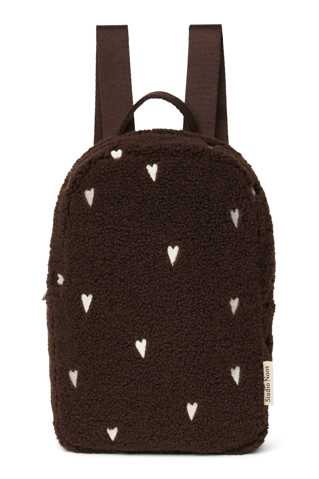 Studio Noos rugzak mini teddy chocolate brown hearts
