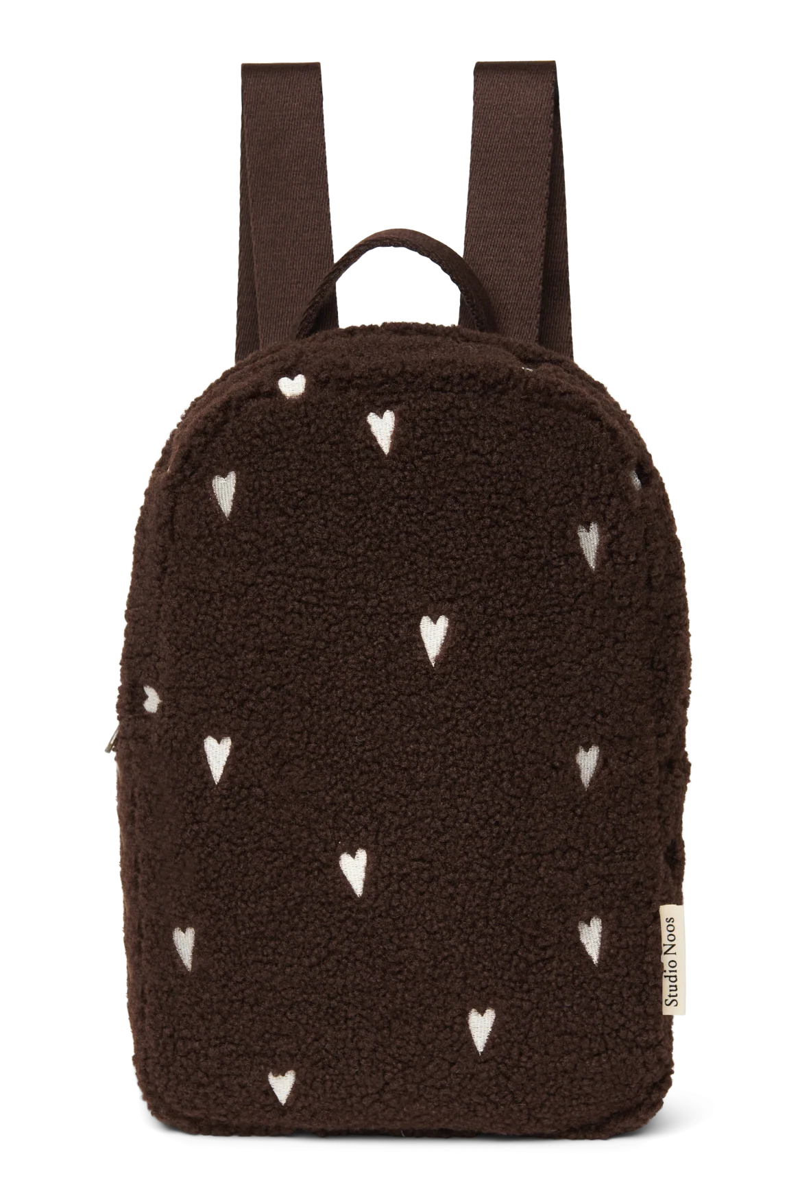 Studio Noos rugzak mini teddy chocolate brown hearts