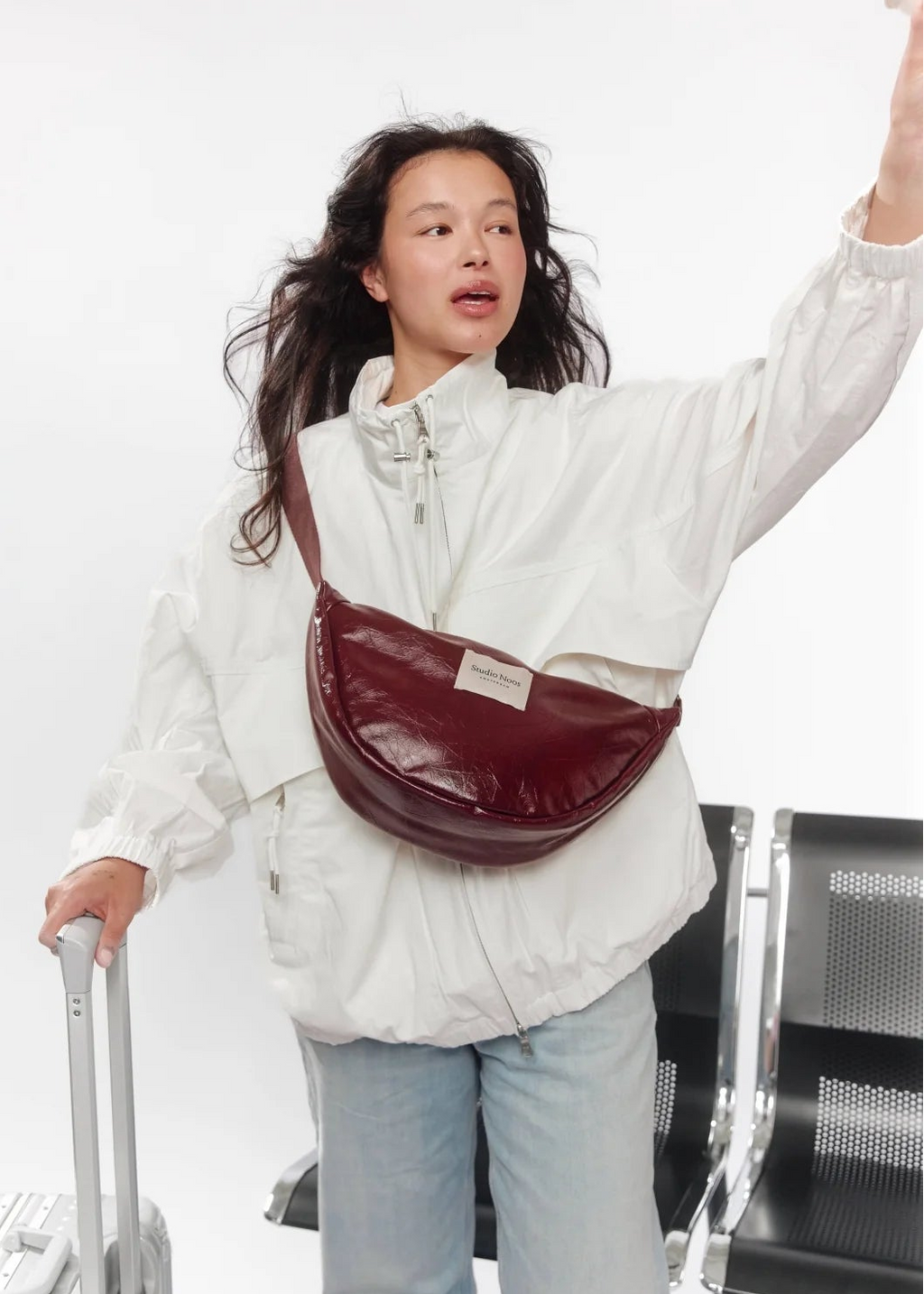 Studio Noos vegan leather fanny pack burgundy kopen