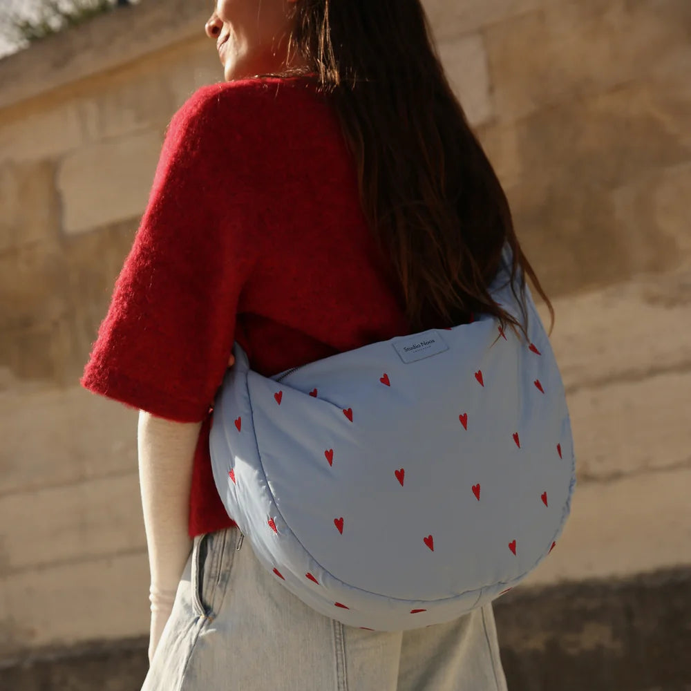 Studio Noos Puffy Cross Body bag blue hearts 6151906016092 b