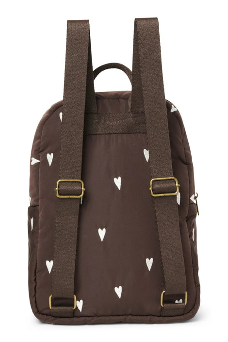 Studio Noos Puffy Midi Backpack Brown HeartsSoftCottonMidiBackpackBrownHeartsd