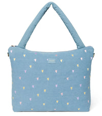 Studio Noos denim diaper bag light blue hearts 6153324578596