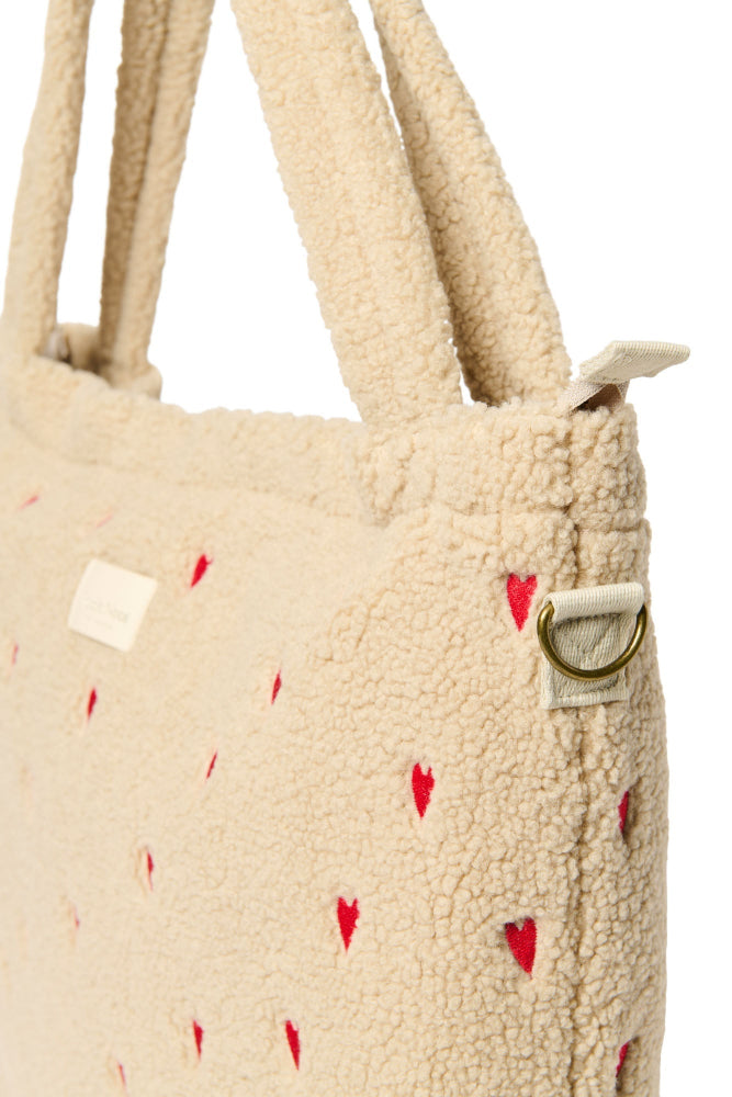 Studio Noos diaper bag teddy ecru hearts 6150731763782 b