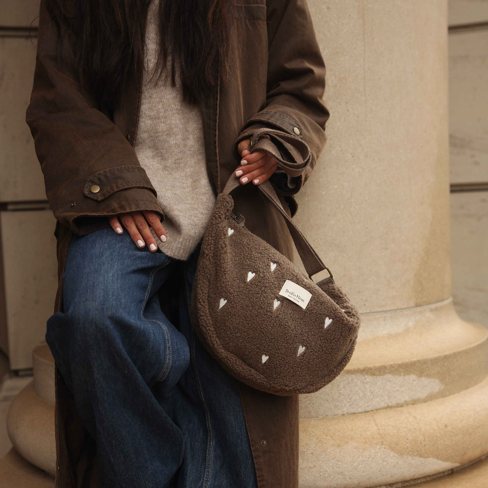 Studio Noos fanny pack brown hearts teddy