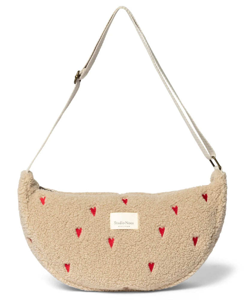 Studio Noos fanny pack ecru hearts teddy