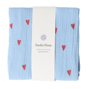 Studio Noos hydrofiele doek light blue hearts 120x120 6151900094027 a