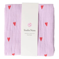 Studio Noos hydrofiele doek lila hearts 120x120 6151900465490 a