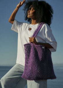 Studio Noos mom bag macrame purple A1