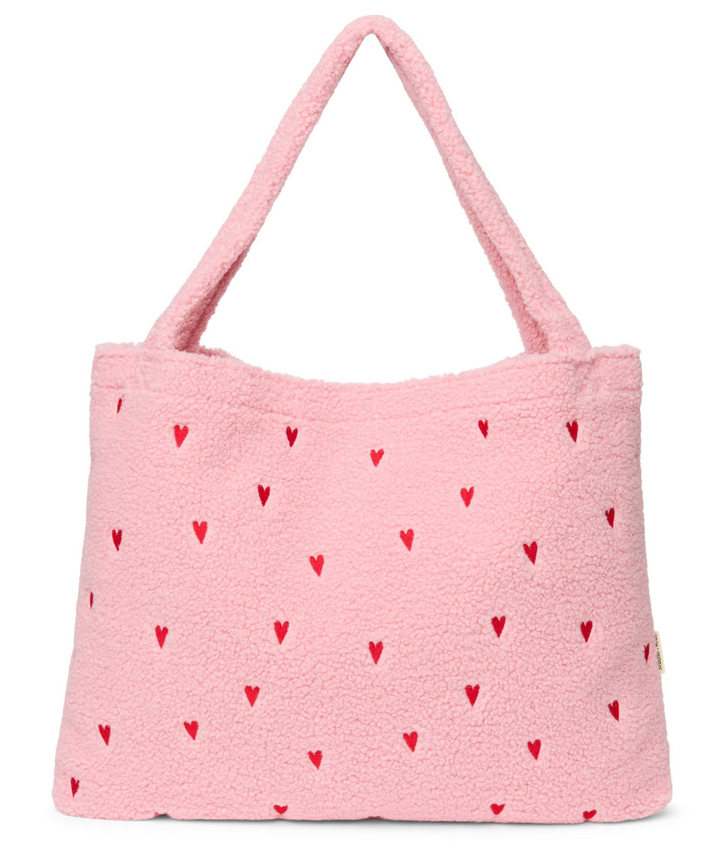 Studio Noos mom bag teddy light pink hearts