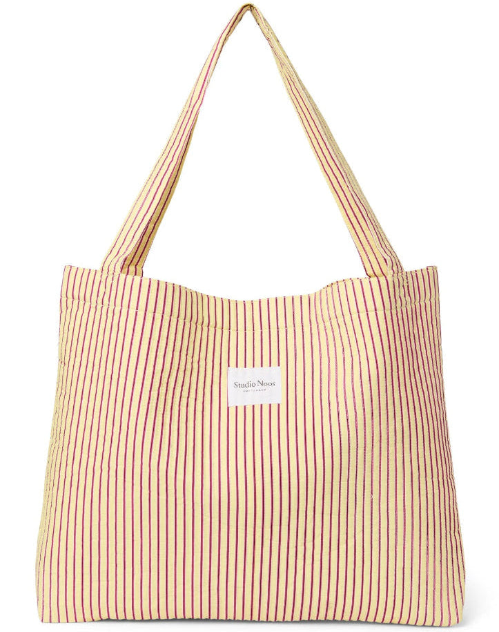 Studio Noos poplin mom bag butter yellow striped