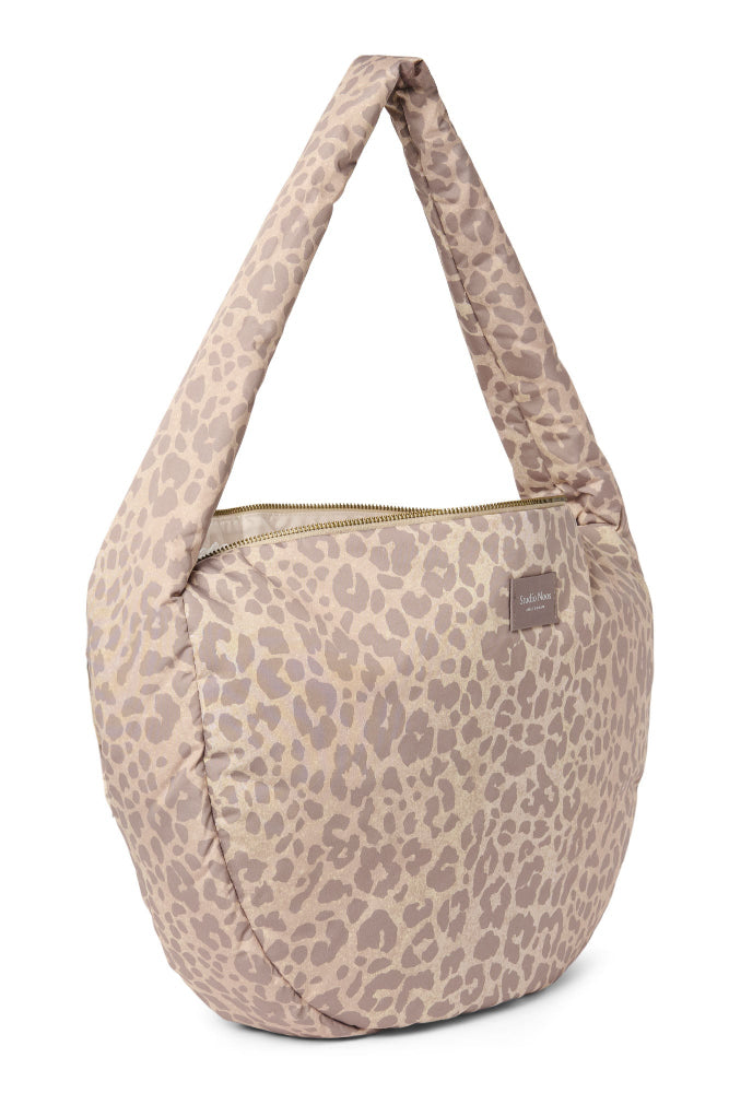 Studio Noos puffy cross body bag beige leopard kopen